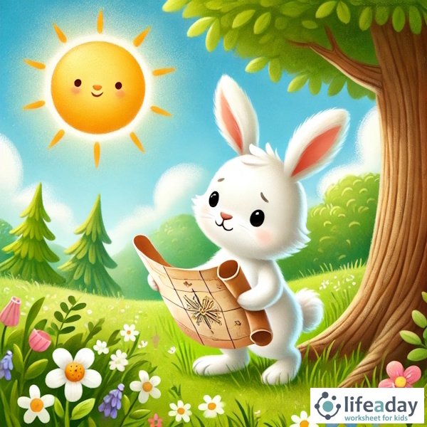 การ์ตูนสำหรับเด็ก ในรูปแบบ นิทานการ์ตูนสองภาษา เรื่อง The Adventure of Benny the Bunny หน้า 1
